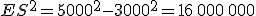 ES^2=5000^2-3000^2=16\,000\,000